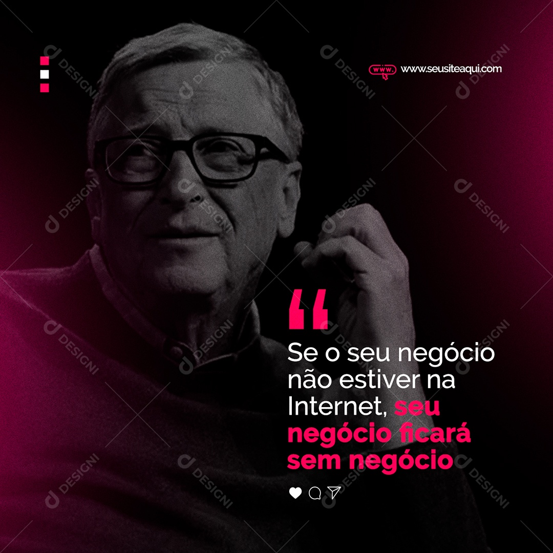 Seu Negócio Ficará sem Negócio Marketing Digital Social Media PSD Editável