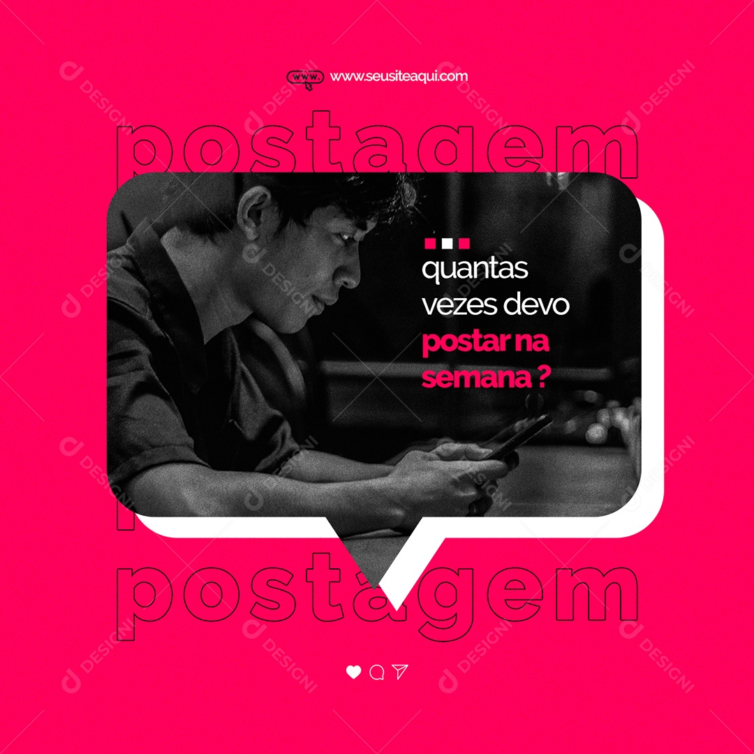 Quantas Vezes Devo Postar na Semana Marketing Digital Social Media PSD Editável
