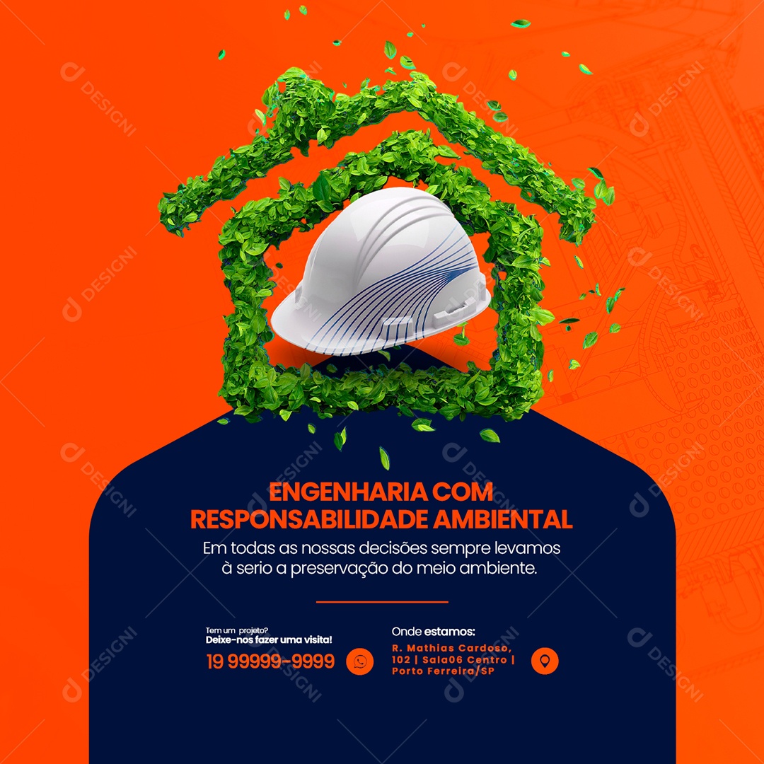 Engenharia com Responsabilidade Ambiental Social Media PSD Editável