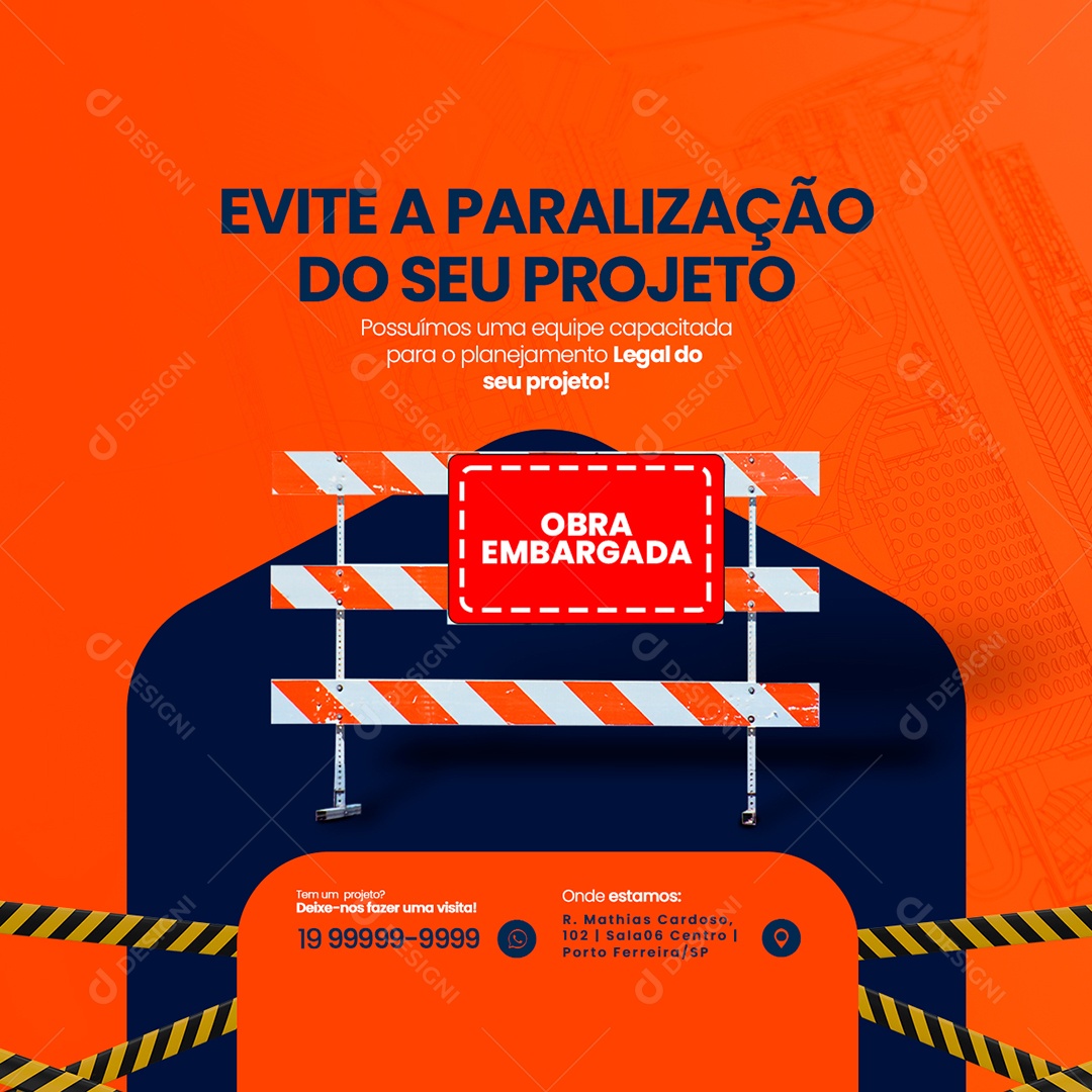 Evite a Paralização do Seu Projeto Engenharia Social Media PSD Editável