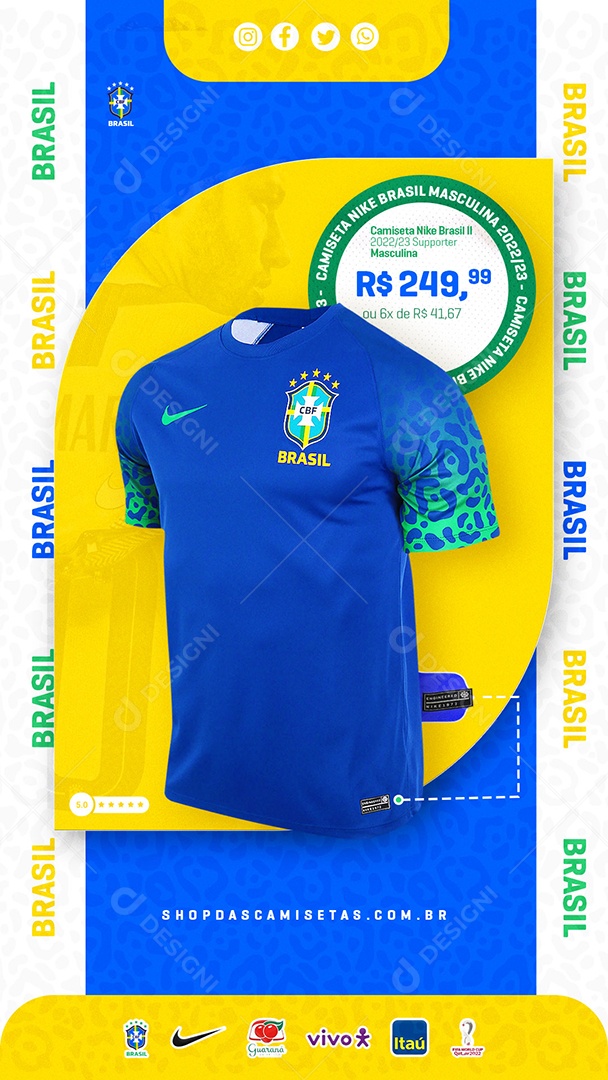 Social Media Camiseta Nike Brasil Story PSD Editável