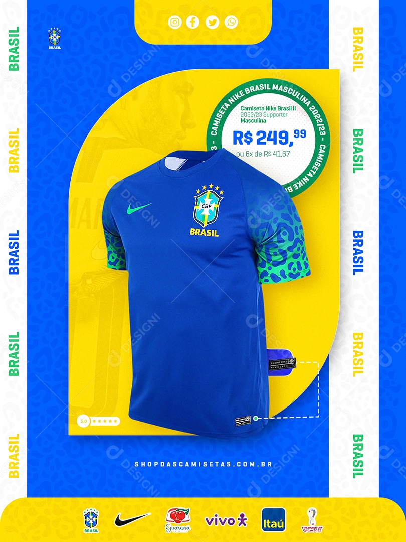 Social Media Camiseta Nike Brasil PSD Editável