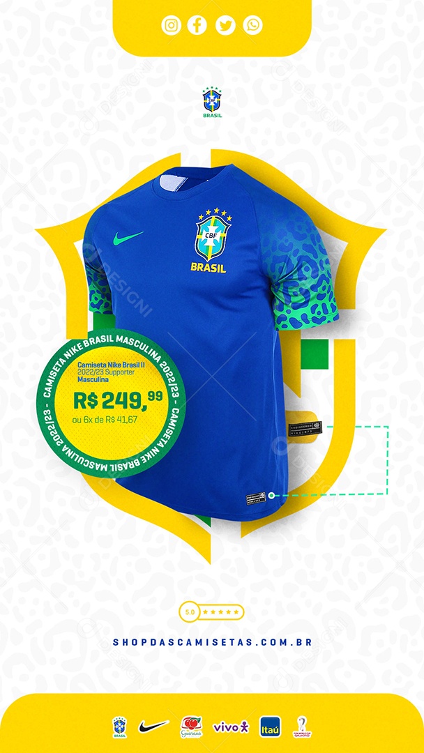 Social Media Camiseta Nike Brasil Story PSD Editável