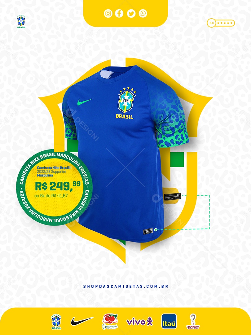 Social Media Camiseta Nike Brasil Story PSD Editável