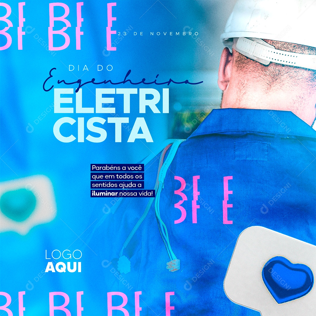Parabéns a Você Dia do Engenheiro Eletricista Social Media PSD Editável