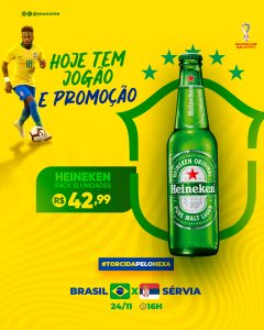 Post Copa Brasil Vs Sérvia  Hoje Tem Jogão e Promocao Heineken 24 Novembro PSD Editável