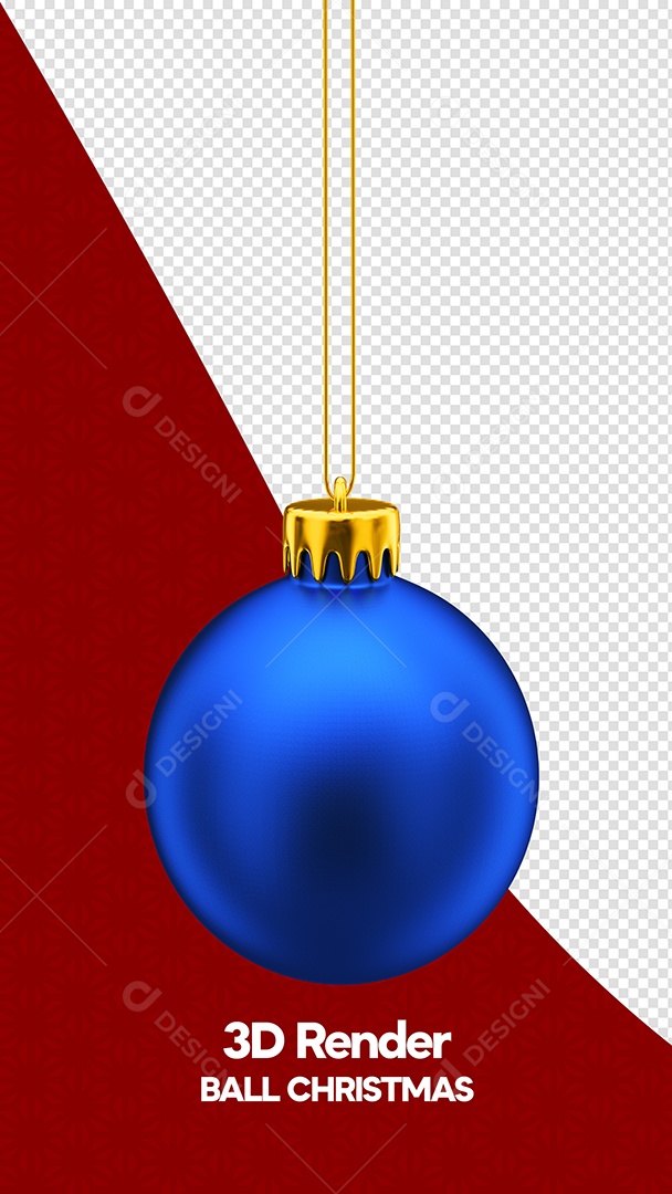 Bola de Natal Azul Escuro Elemento 3D para Composição PSD