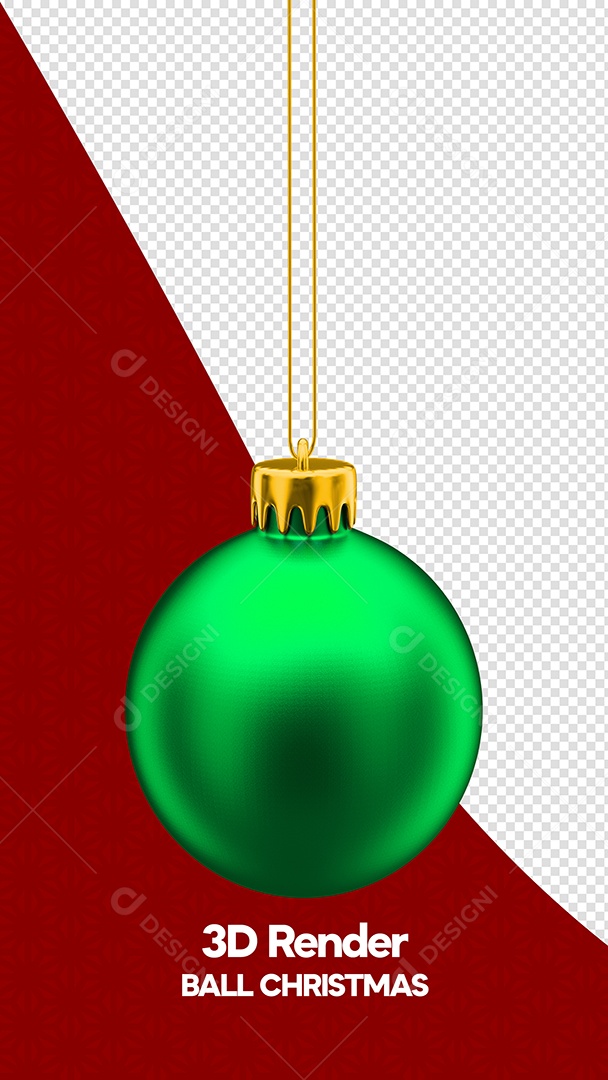 Green Christmas Ball 3D Element for Composition PSD