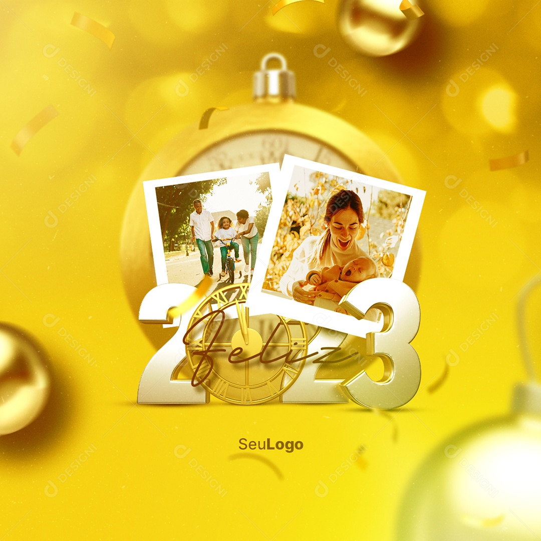 Feliz 2023 Ano Novo Social Media PSD Editável