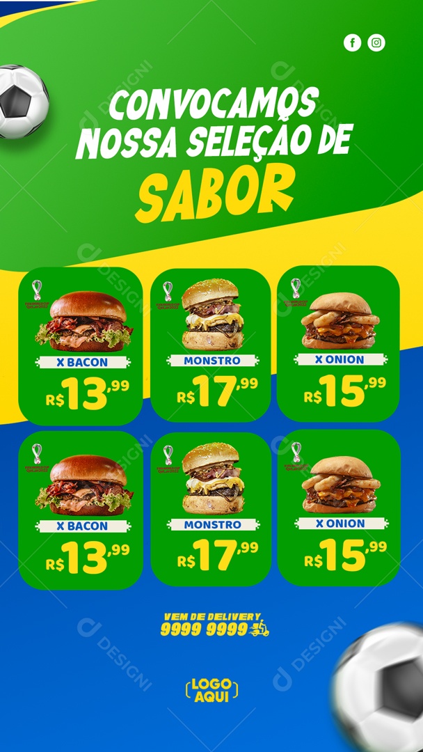 Story Insert Hamburgueria We Convoke Our Flavor Selection Social Media Editable PSD