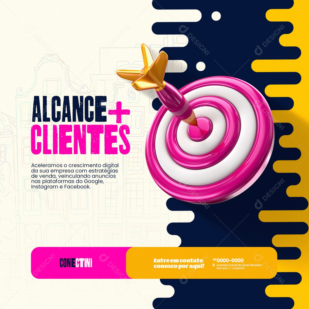 Alcance + Clientes Gestão de Tráfego Pago Social Media PSD Editável