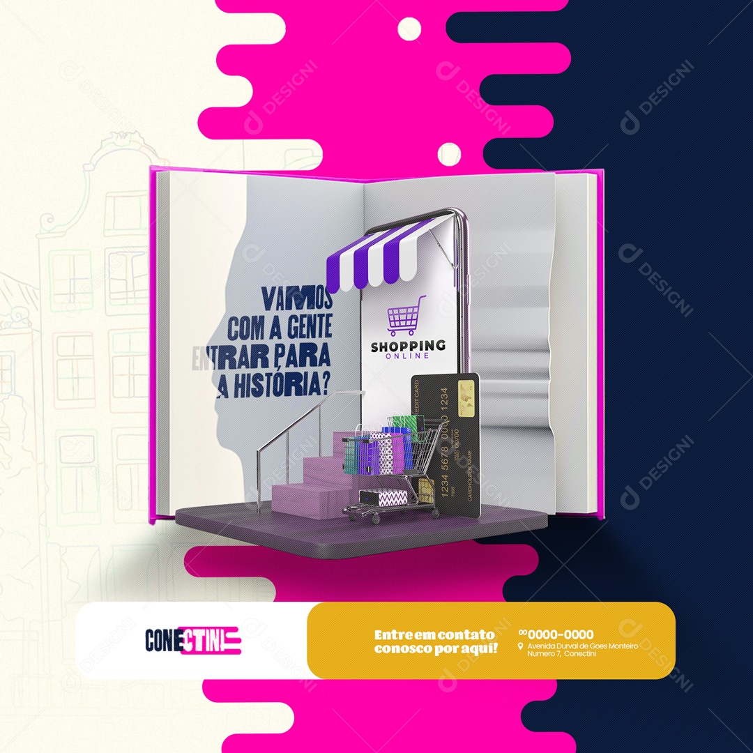 Vamos Com a Gente Entrar para a História? Gestão de Tráfego Pago Social Media PSD Editável