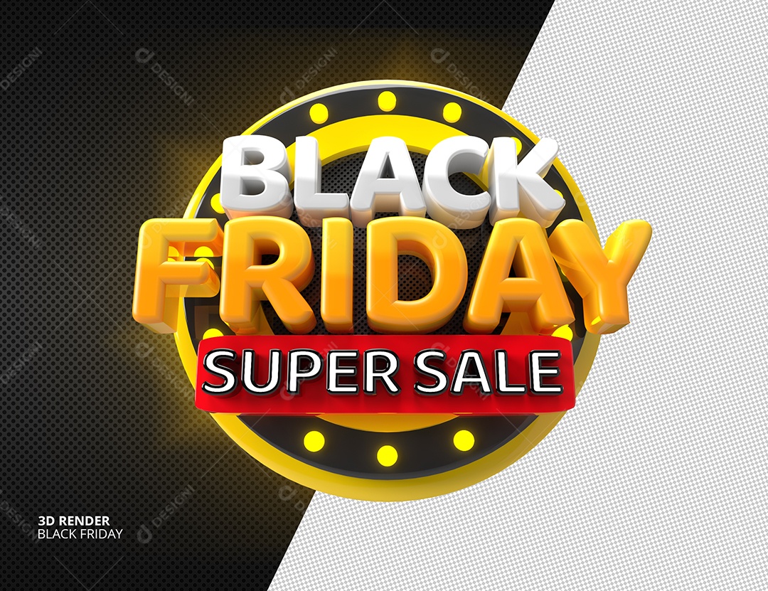 Selo 3D Black Friday Super Oferta PSD