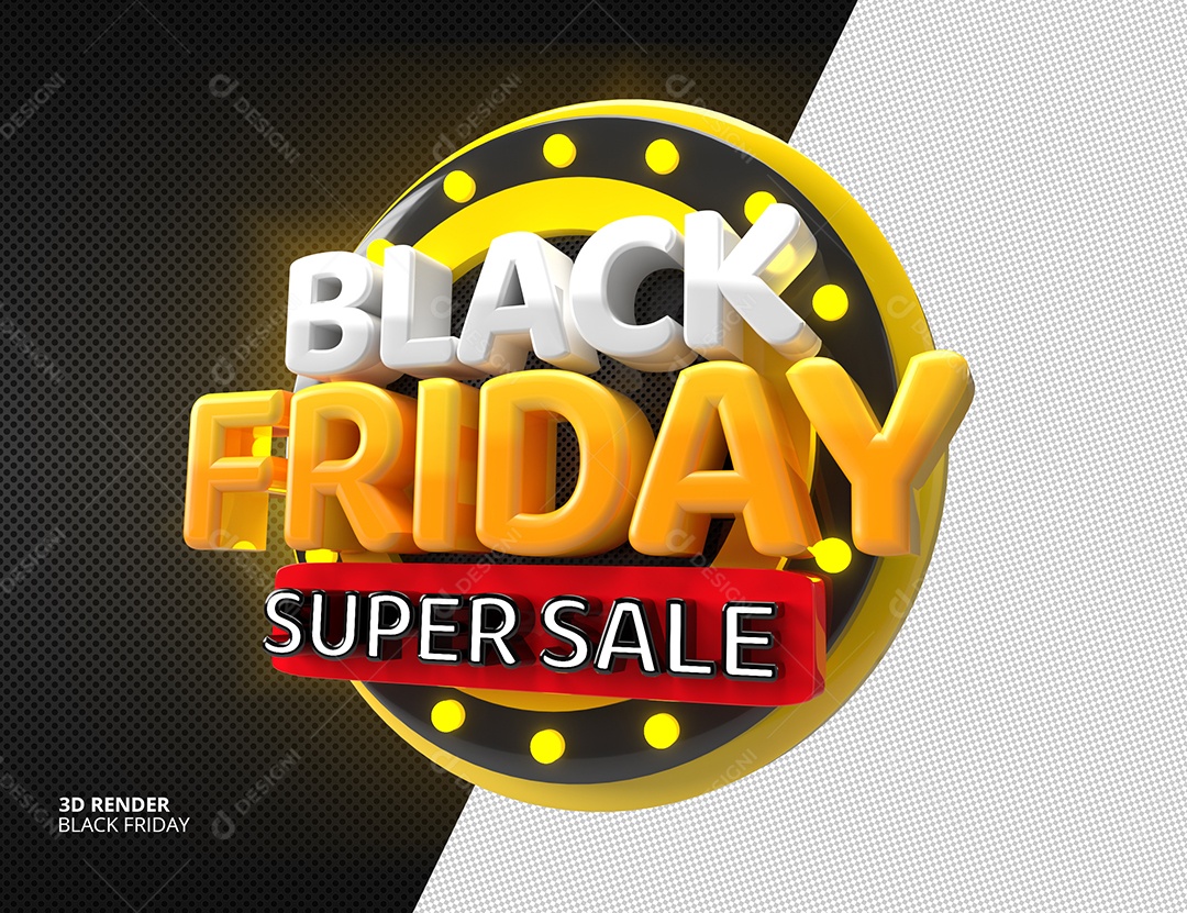 Selo 3D Black Friday Super Oferta PSD