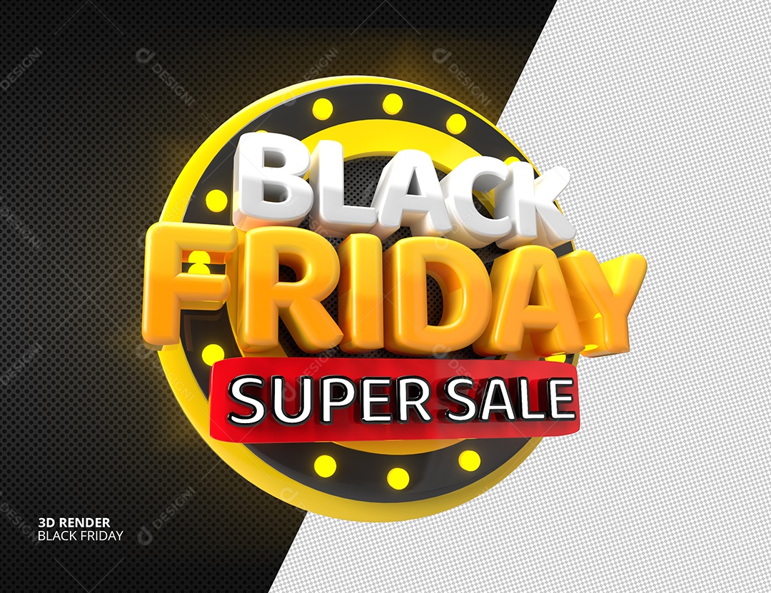 Selo 3D Black Friday Super Oferta PSD