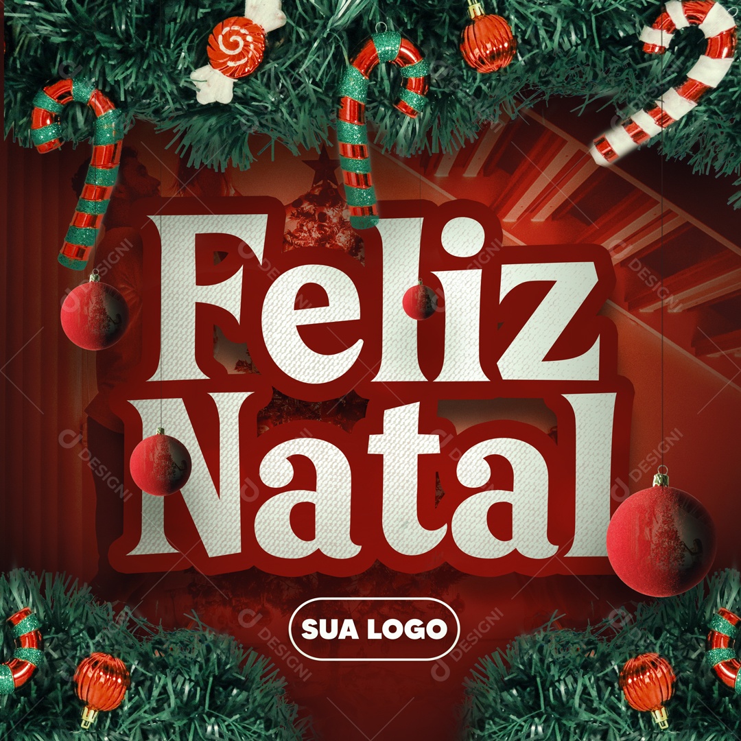 Post Feliz Natal Social Media PSD Editável