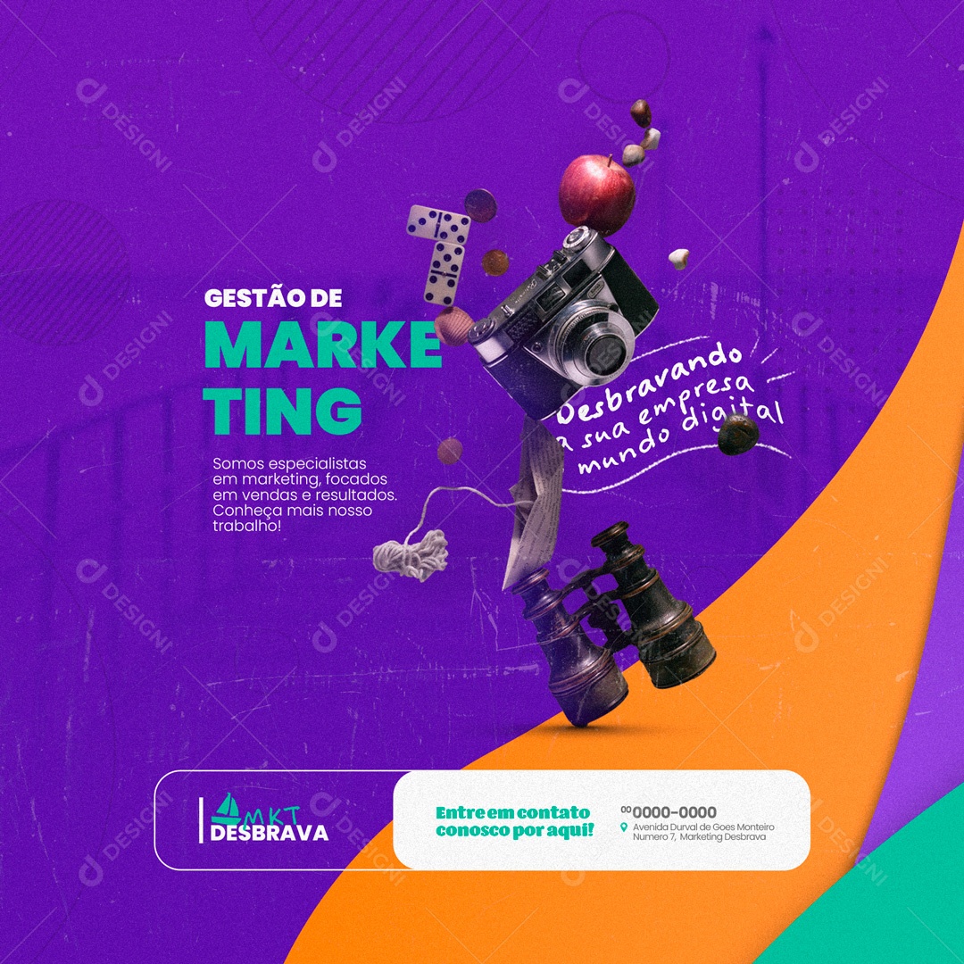 Gestão de Marketing Digital Social Media PSD Editável