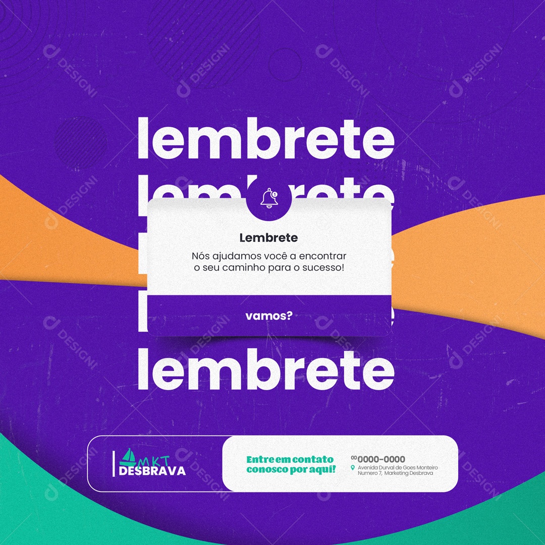 Lembrete Gestão de Marketing Digital Social Media PSD Editável