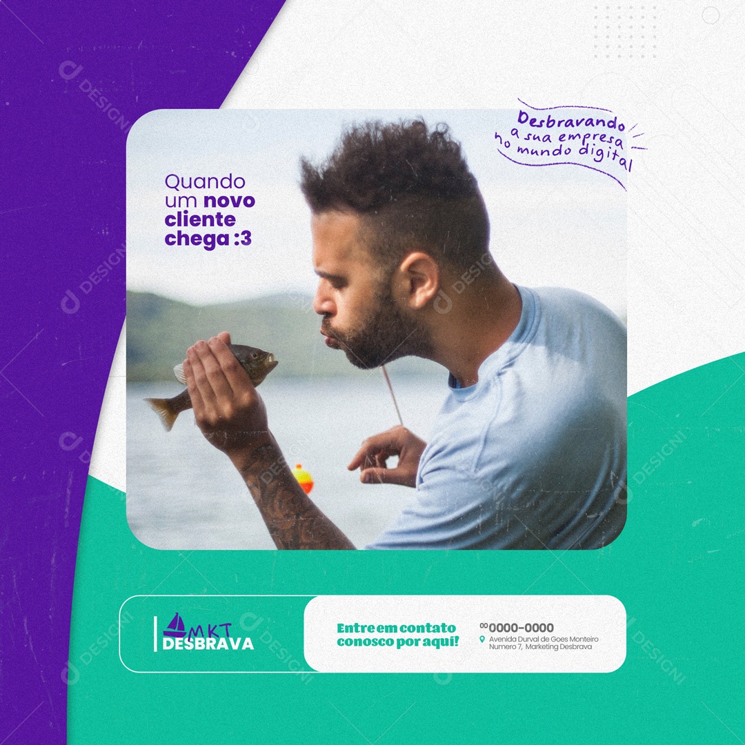 Quando um Novo Cliente Chega Gestão de Marketing Digital Social Media PSD Editável