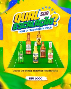 Cervejaria Qual Sua Escalação Aqui o Treinador é Você Social Media PSD Editável