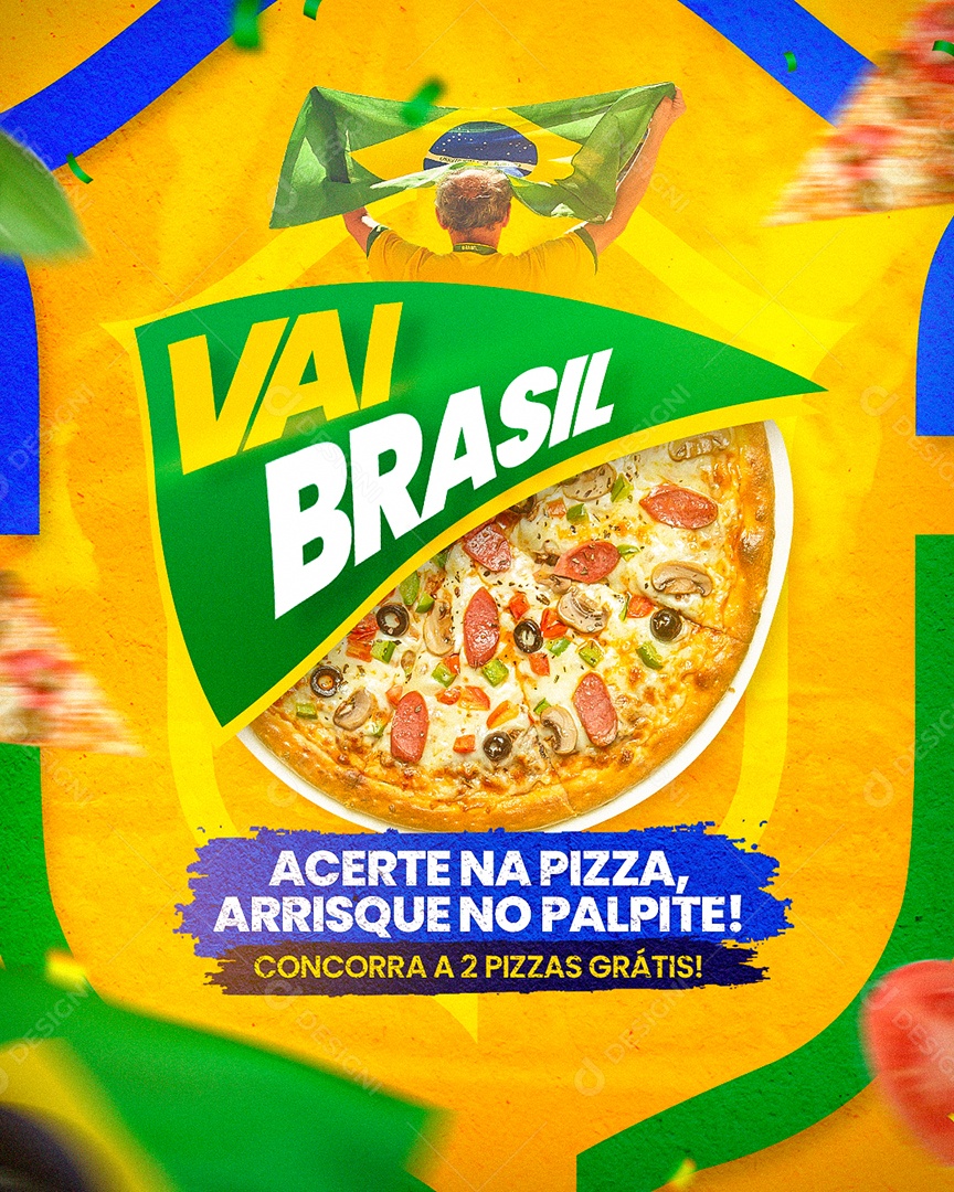 Acerte na Pizza Arrisque no Palpite Concorra a 2 Pizzas Grátis Social Media PSD Editável