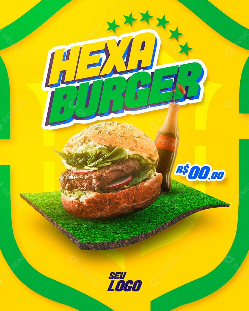 Hamburgueria Hexa Burguer Venha Conferir Social Media PSD Editável