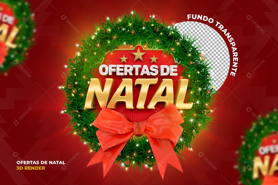 Selo 3D Para Composição Ofertas de Natal PSD