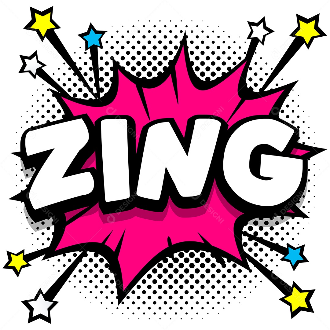 Quadrinhos Bolhas de Fala Livro Zing Rosa Vetor EPS