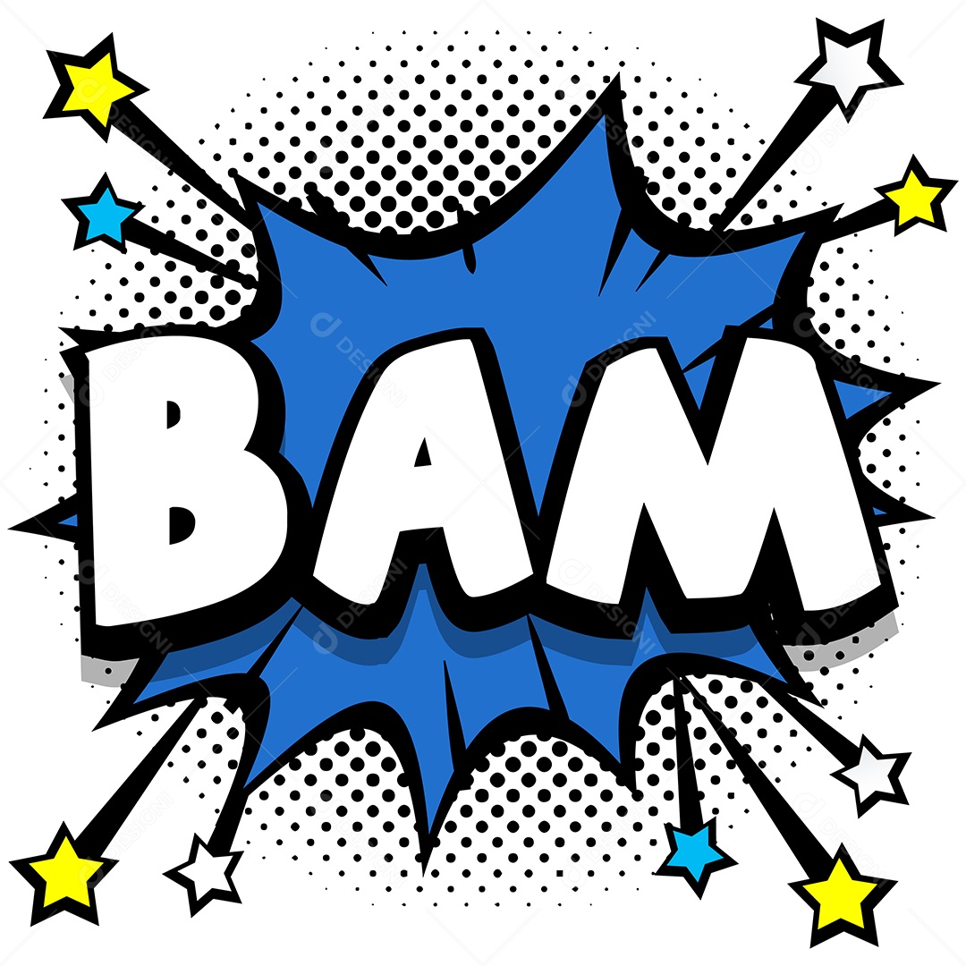 Quadrinhos Bolhas de Fala Livro Bam Azul Vetor EPS