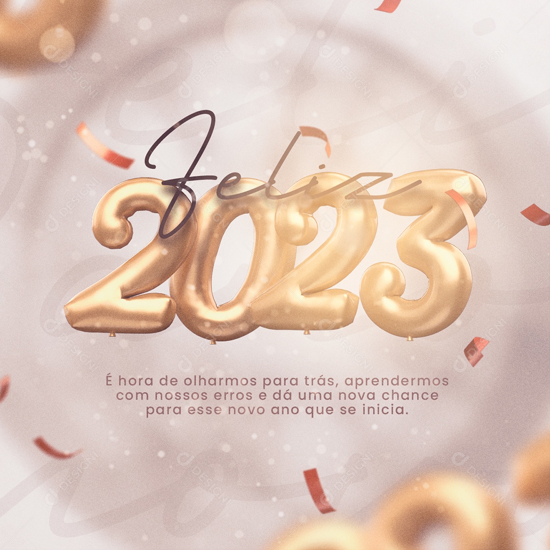 É Hora de Olharmos para Trás Feliz Ano Novo Social Media PSD Editável