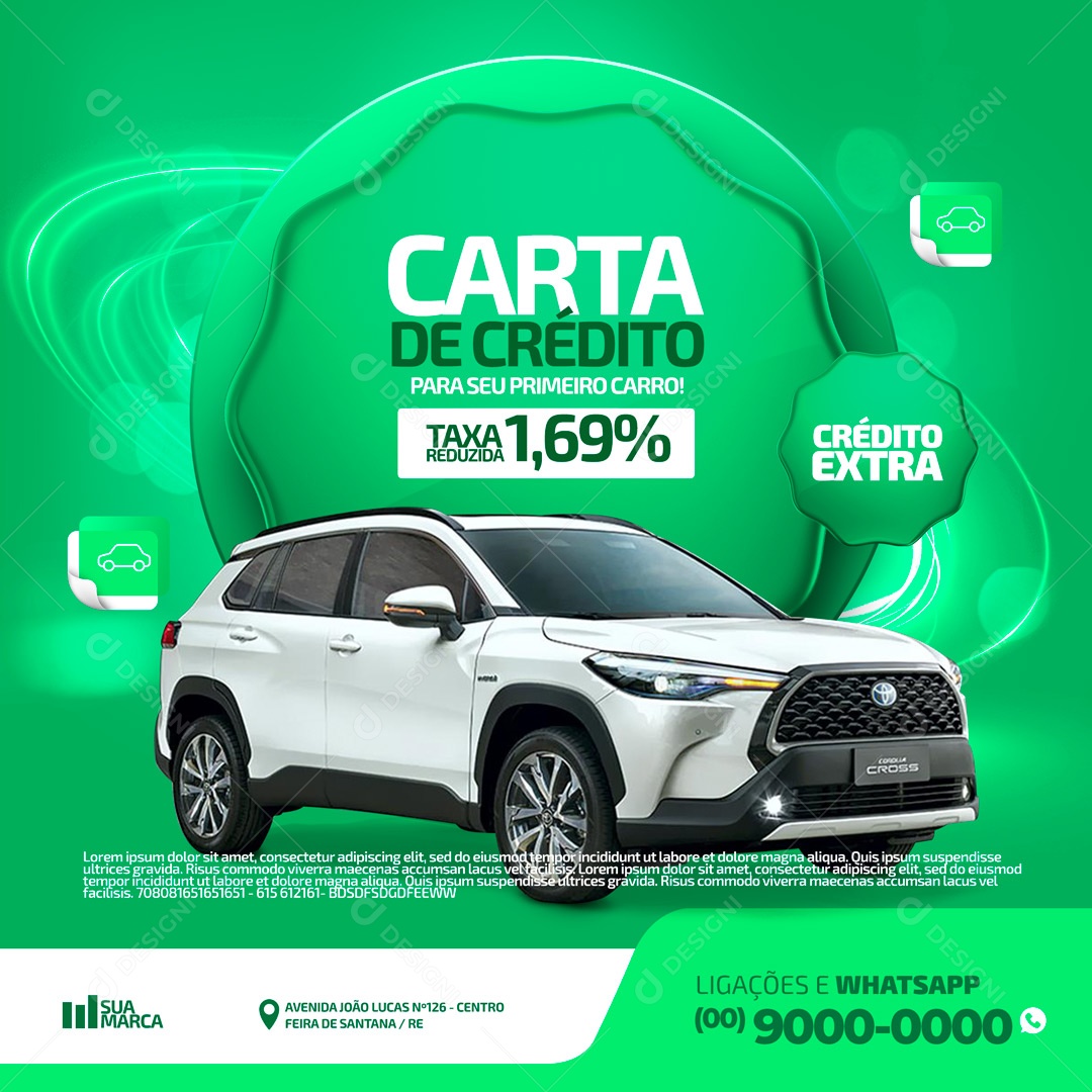Carta de Crédito Empréstimo Social Media PSD Editável