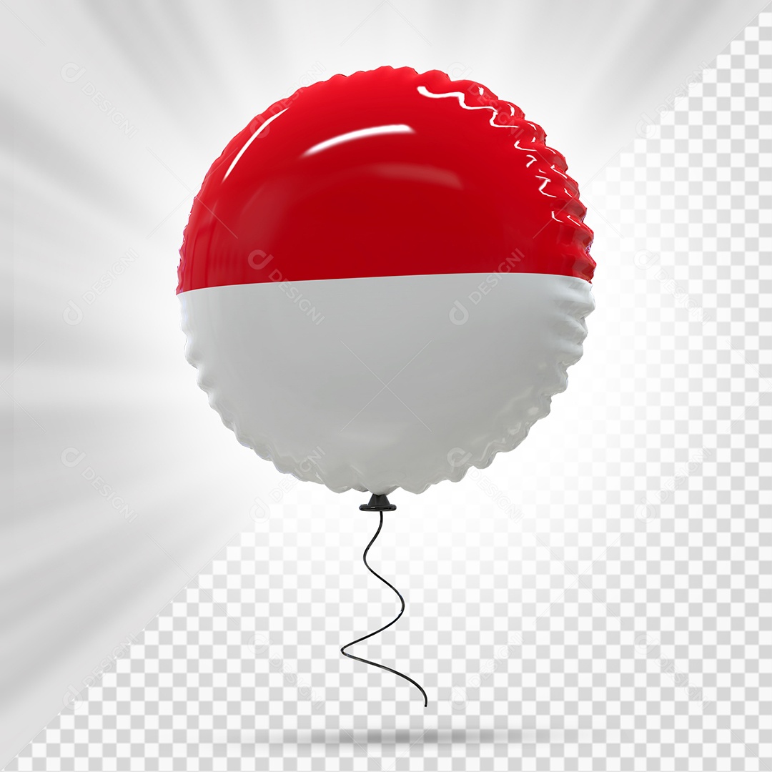 Balão da Indonésia Elemento 3D Para Composição PSD