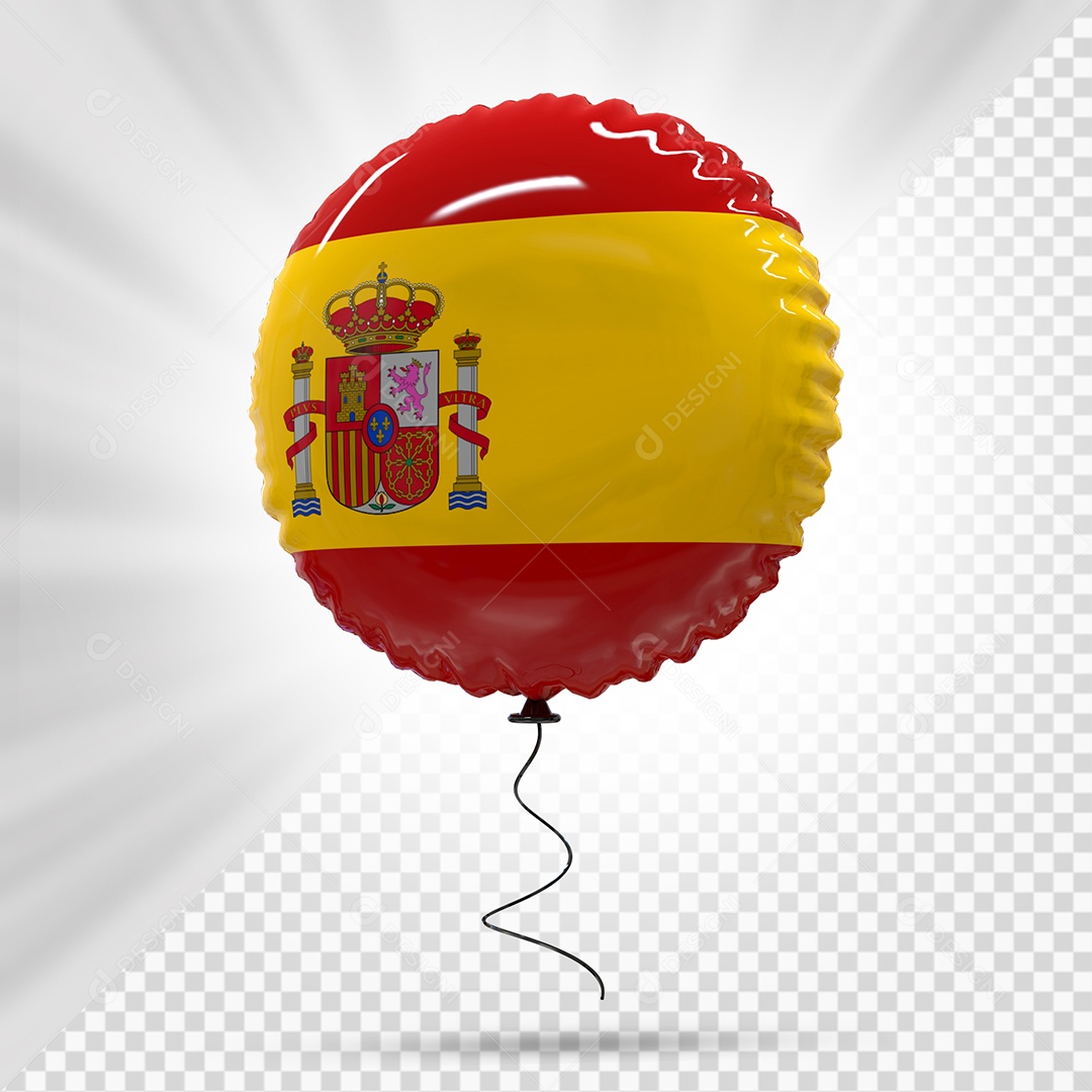 Balão da Espanha Elemento 3D Para Composição PSD