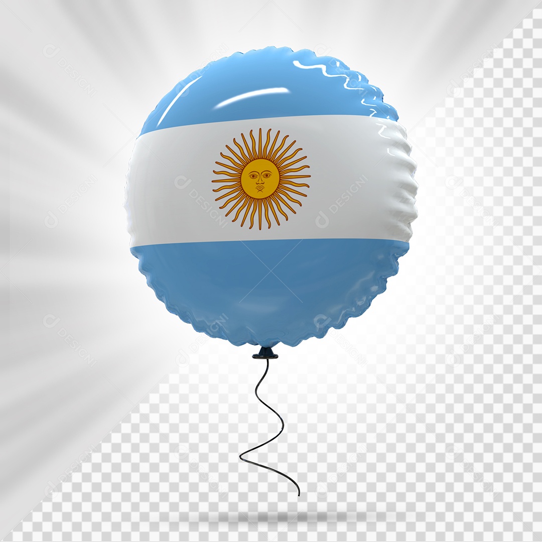 Balão do Argentina Elemento 3D Para Composição PSD