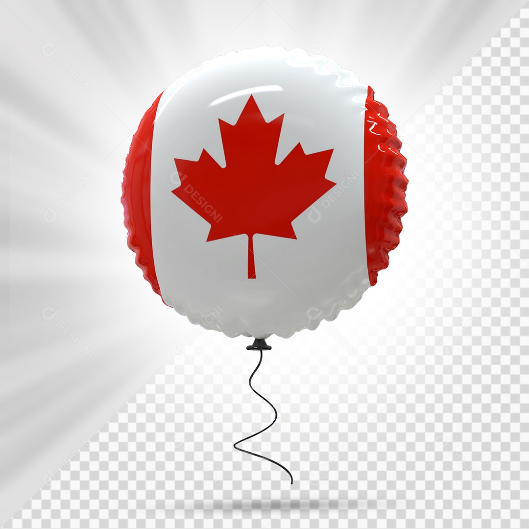 Balão do Canadá Elemento 3D Para Composição PSD