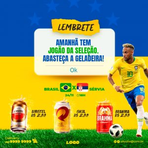 Cervejaria Amanhã Tem Jogão da Seleção Abasteça a Geladeira Social Media PSD Editável