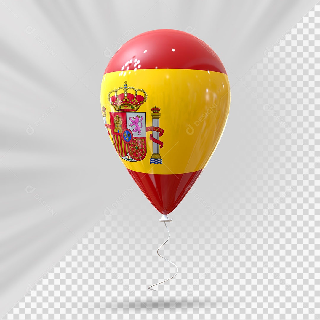 Balão da Espanha Elemento 3D Para Composição PSD
