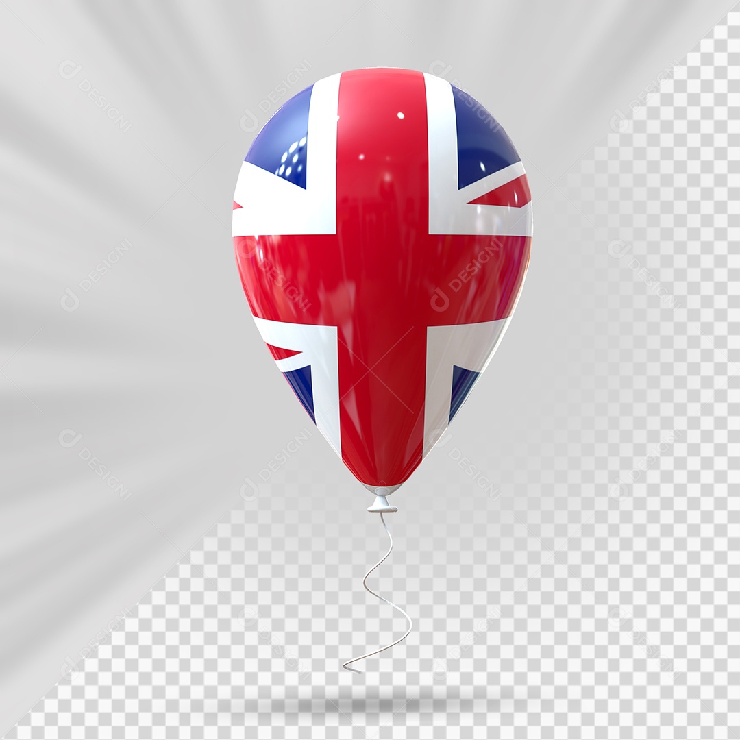 Balão do Reino Unido Elemento 3D Para Composição PSD