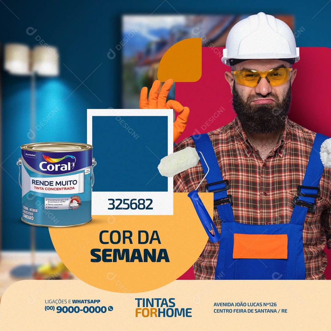 Tinta Concentrada Coral Loja de Tintas Social Media PSD Editável