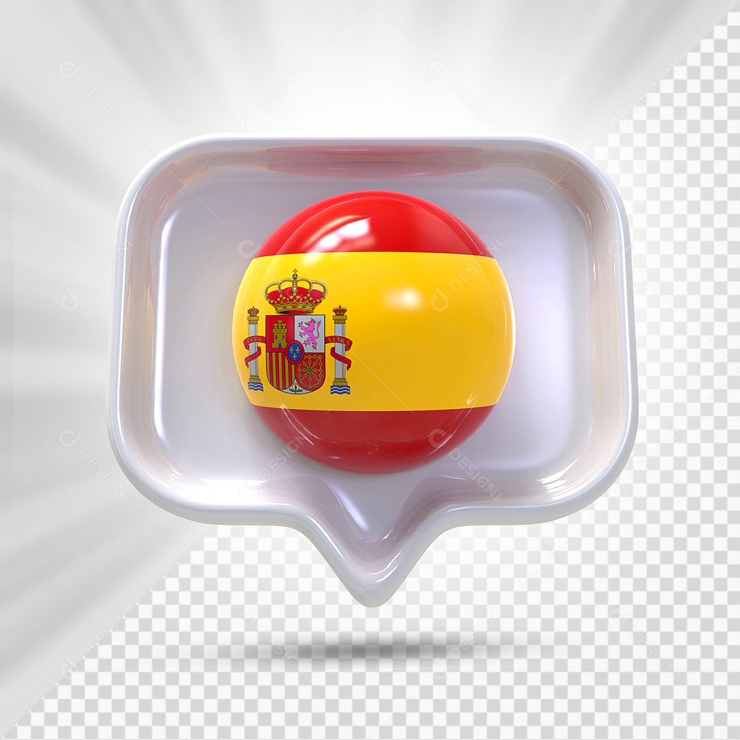 Ícone do Espanha Elemento 3D Cinza Para Composição PSD