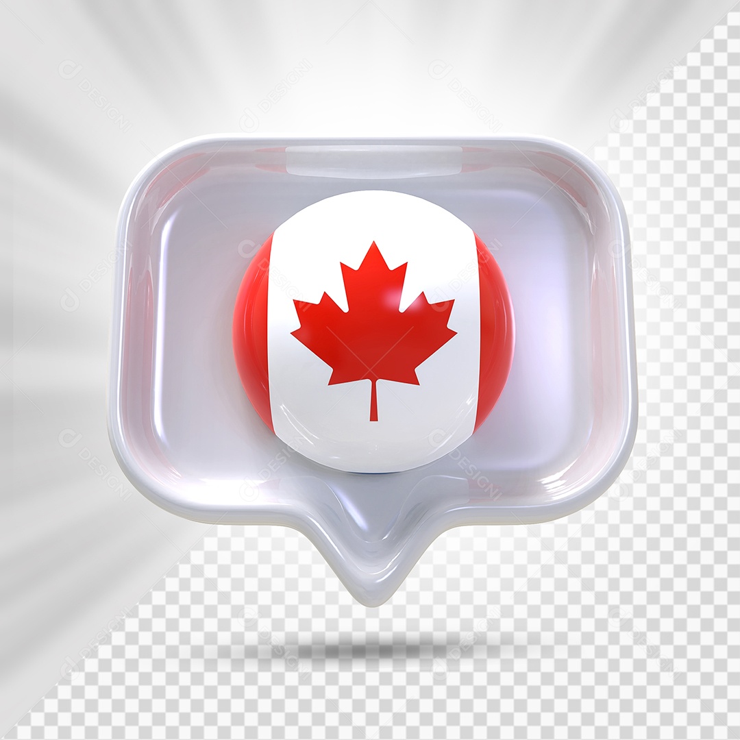 Ícone do Canadá Elemento 3D Cinza Para Composição PSD