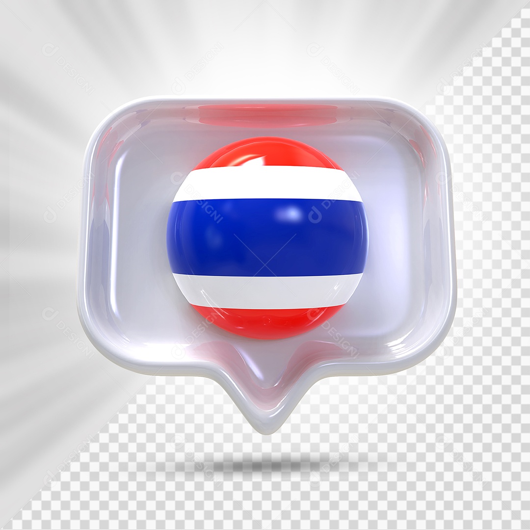 Ícone da Tailândia Elemento 3D Cinza Para Composição PSD