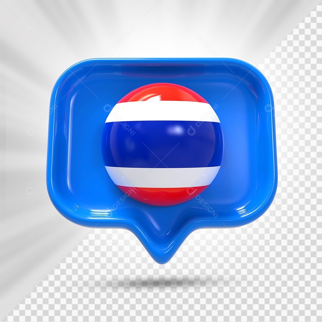 Ícone da Tailândia Elemento 3D Azul Para Composição PSD