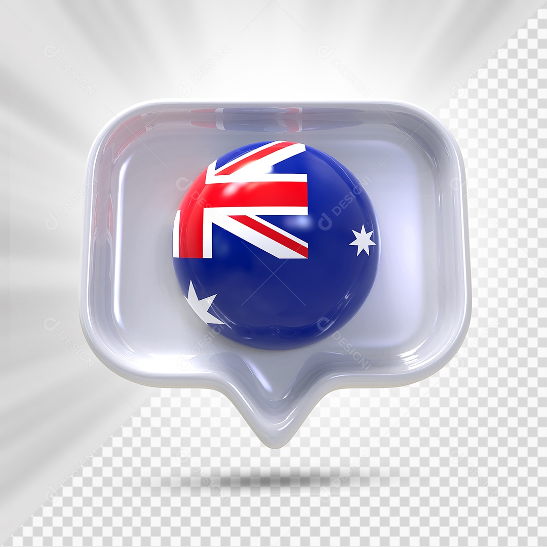 Ícone da Austrália Elemento 3D Para Composição PSD