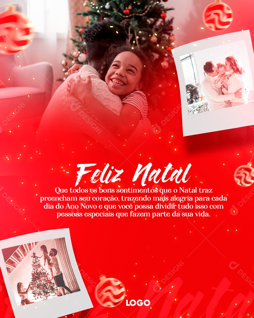 Post Feliz Natal Social Media PSD Editável