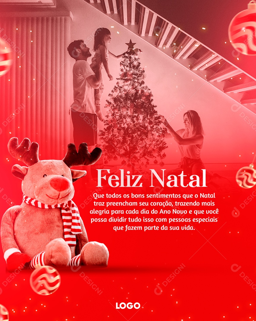 Post Feliz Natal Social Media PSD Editável