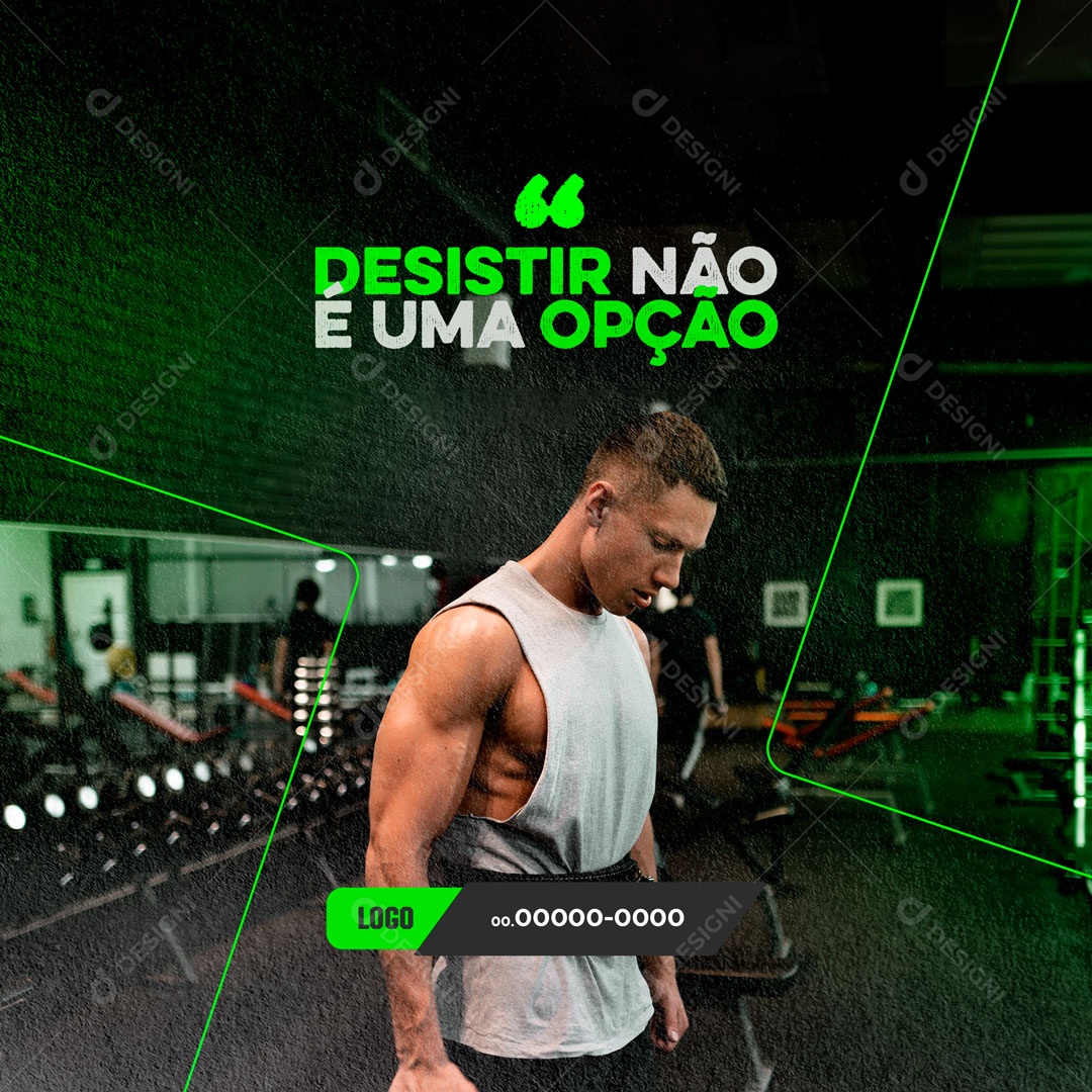 Desistir não é uma Opção Academia Social Media PSD Editável