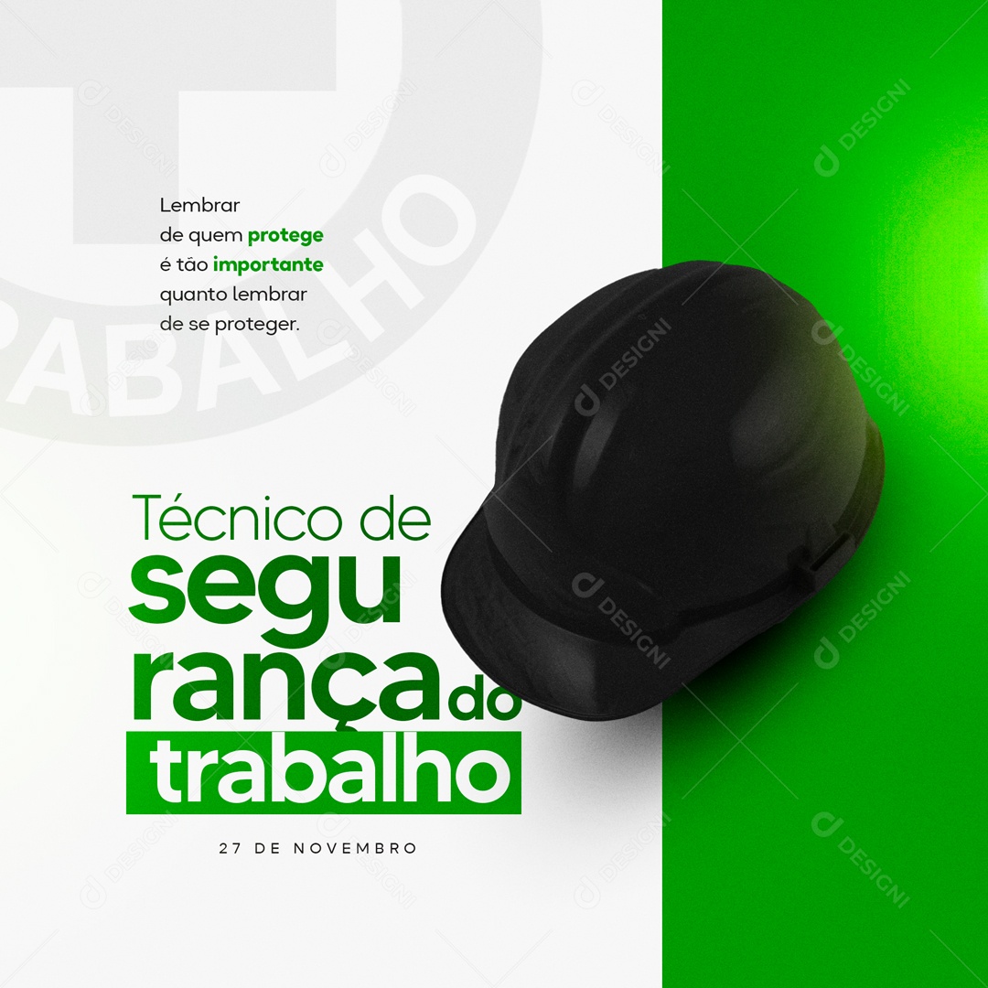 Dia do Técnico de Segurança do Trabalho Social Media PSD Editável
