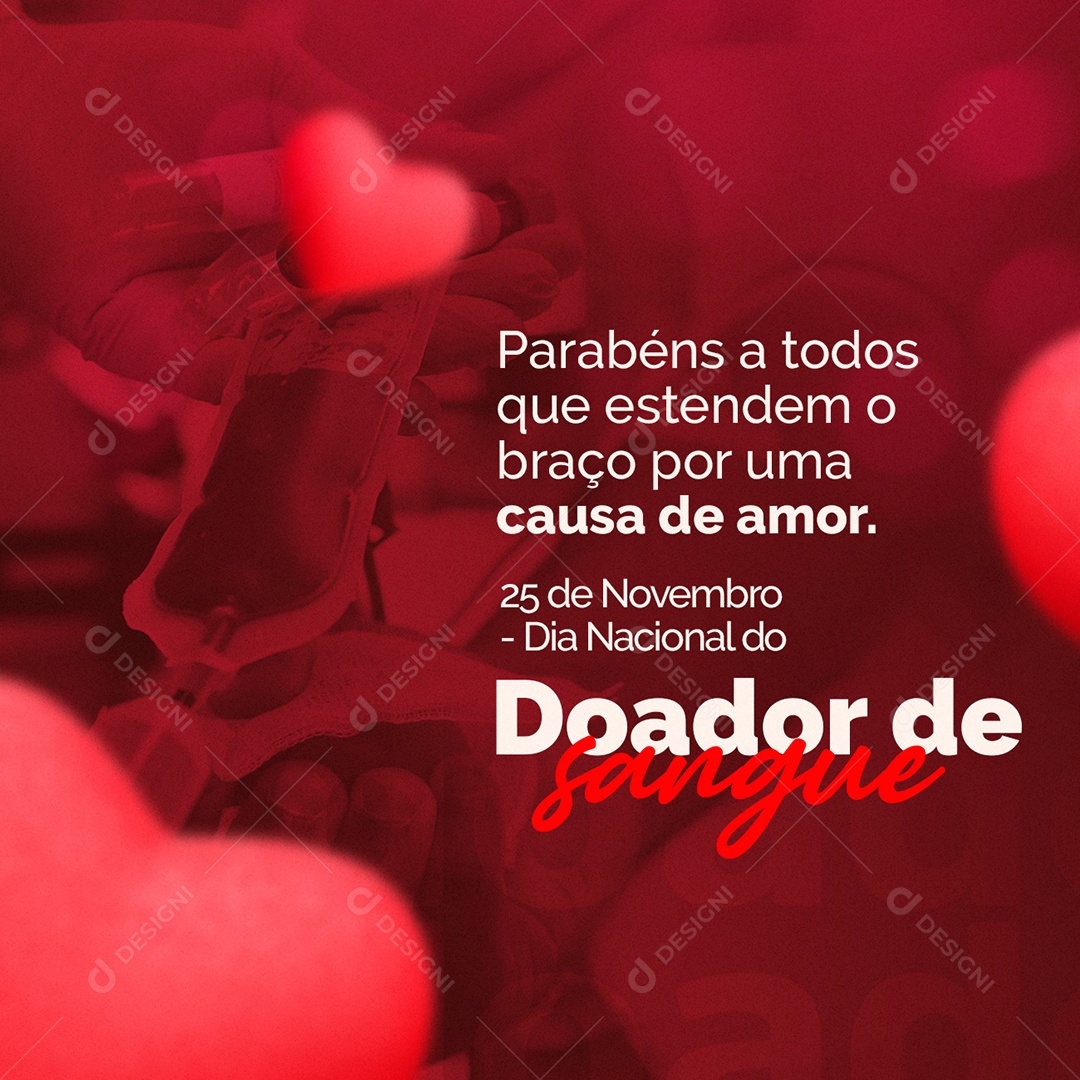 Parabéns a Todos que Estendem o Braço Dia Do Doador De Sangue Social Media PSD Editável