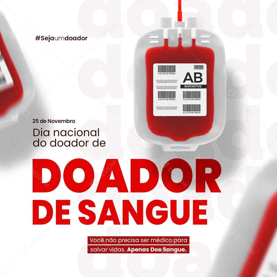 Você não Precisa ser Médico para Salvar Vidas Dia Do Doador De Sangue Social Media PSD Editável